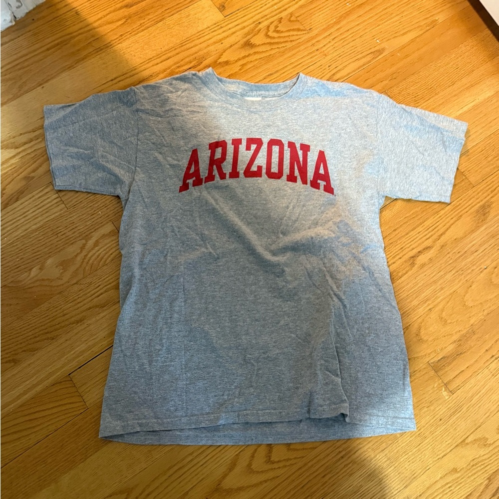 Gildan Gray Kids T-Shirt with Red Arizona Print. Bear Down!